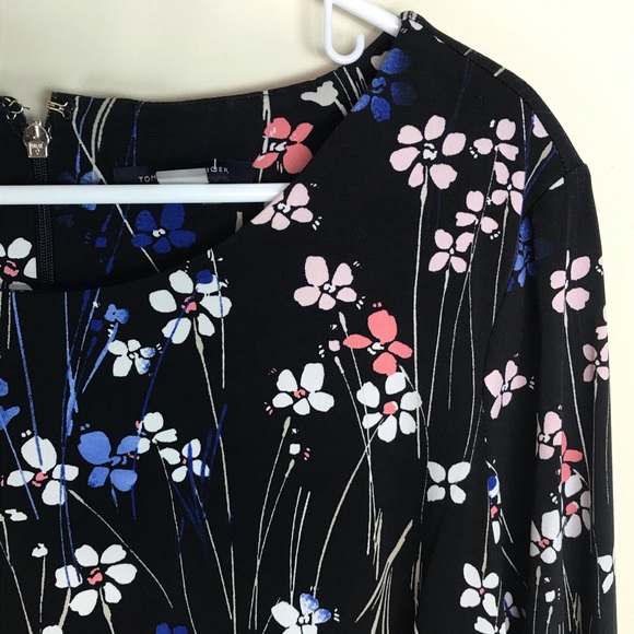 Tommy Hilfiger Dress Floral Long Bell Sleeve Sz 14 - Picture 2 of 8